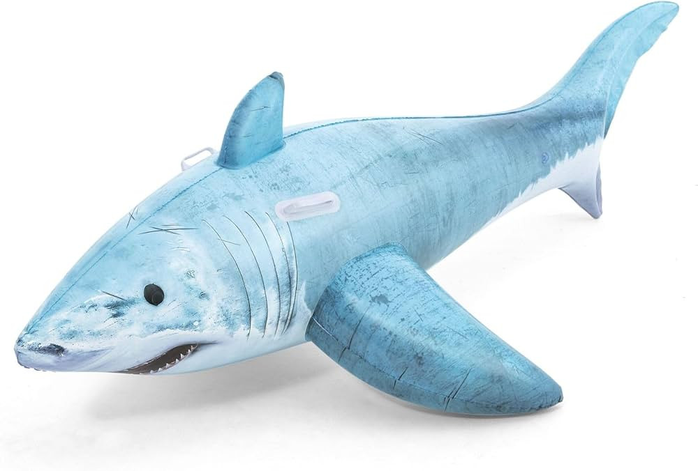 Bestway Realistic Shark Pool Float, Kids Inflatable Ride-On with Handles, Swimming Pool and Beach... | Amazon (US)