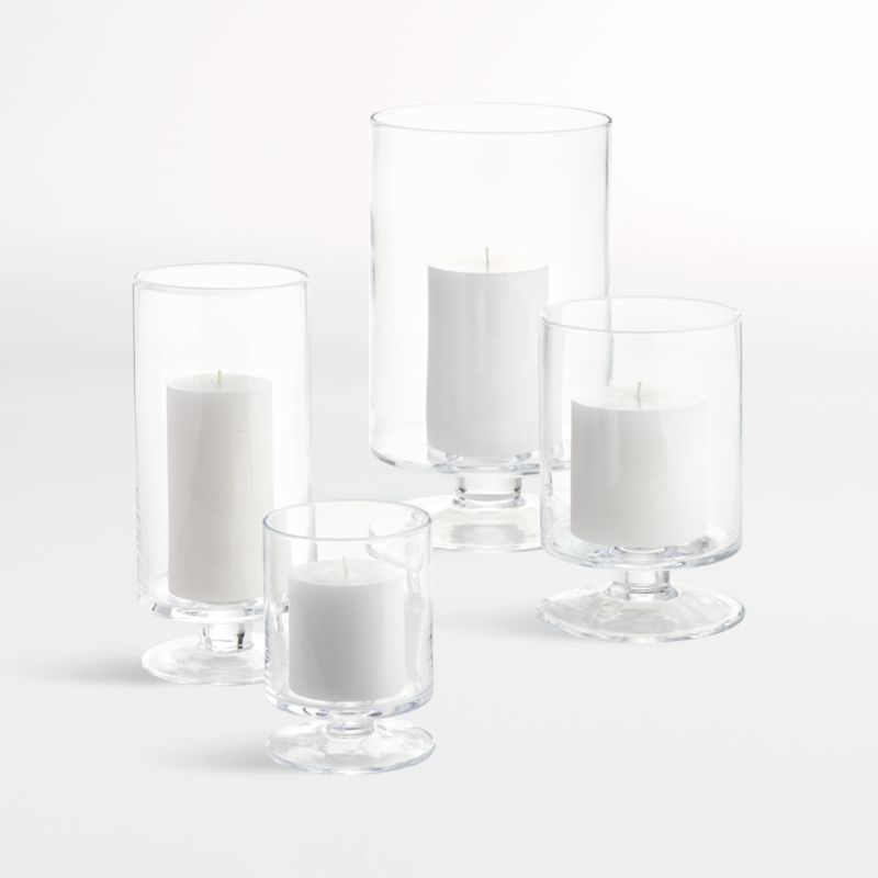 London Glass Hurricane Candle Holders | Crate and Barrel | Crate & Barrel