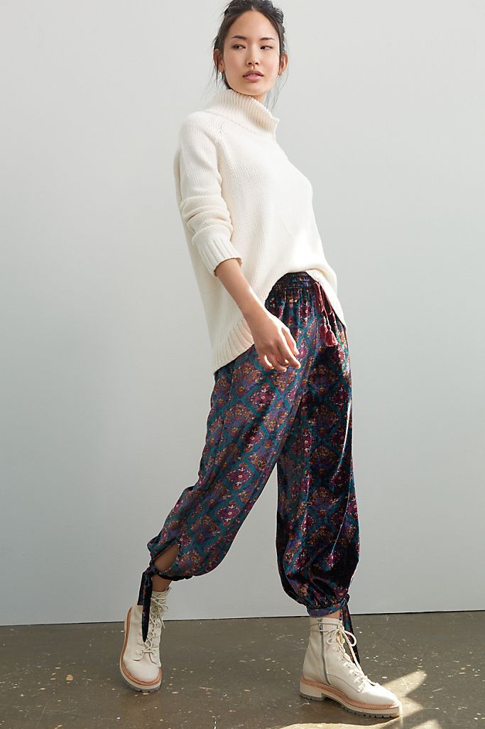 Percie Velvet Harem Pants | Anthropologie (US)