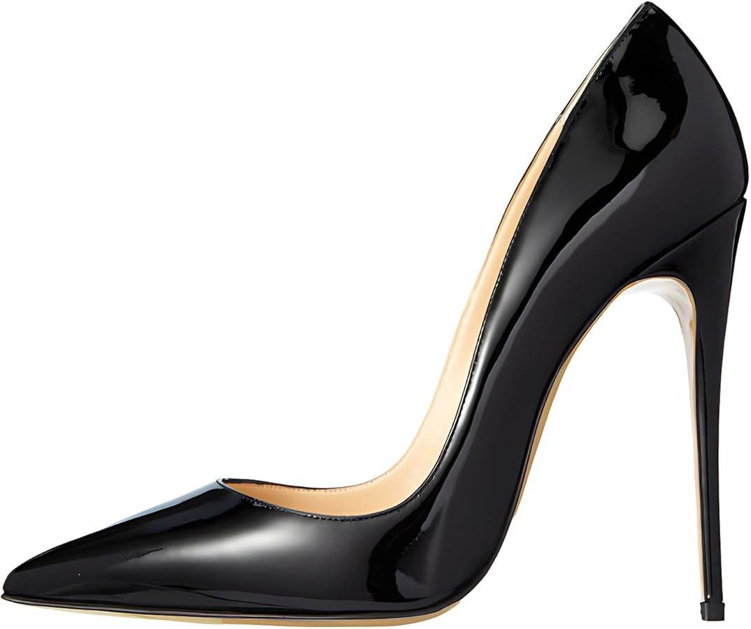 Women's Pointed Toe Shallow Stiletto Heels 4.7 Inch Pumps Wedding Party Banquet Shoes | Amazon (US)