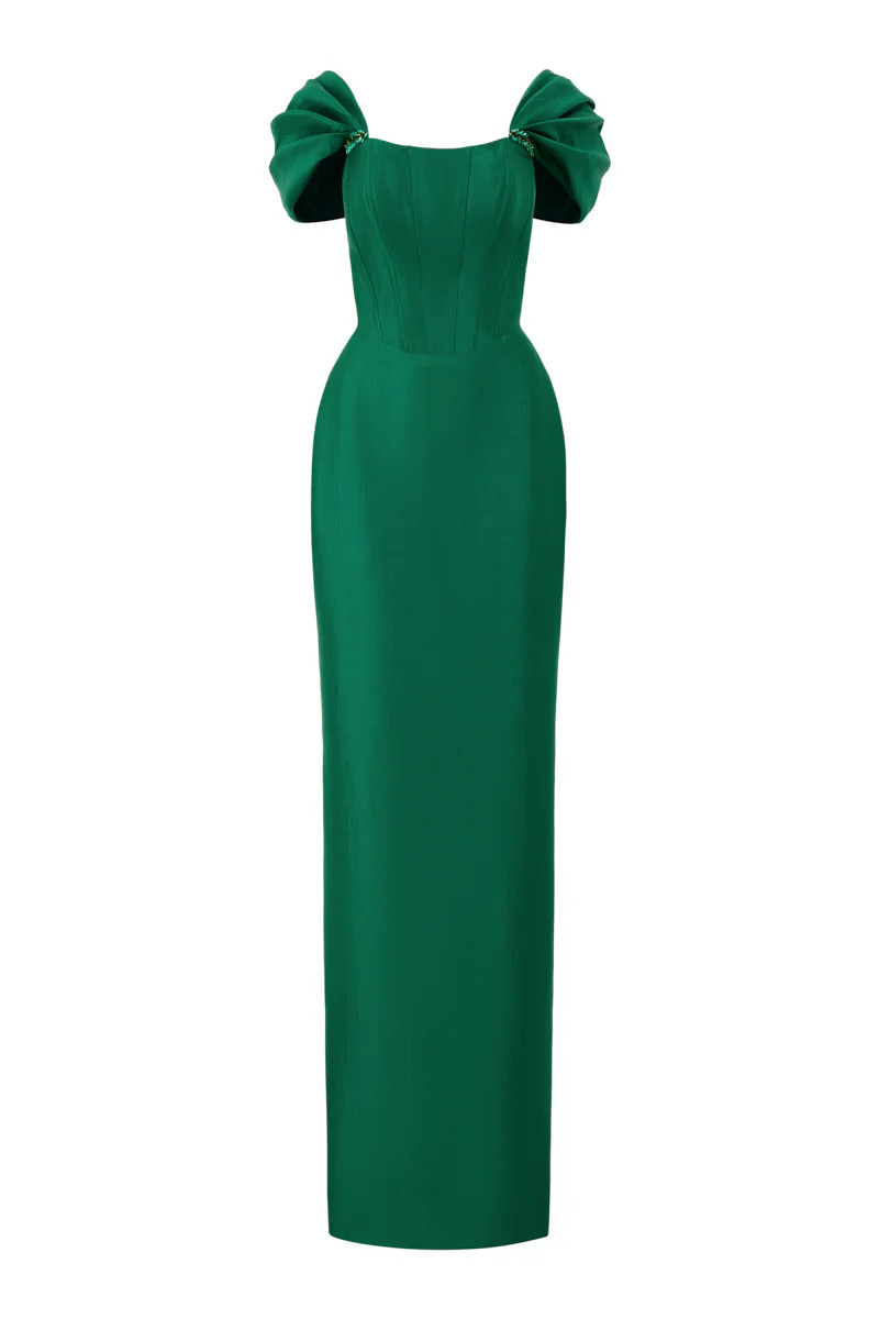 EMERALD COLUMN EVENING GOWN | IHF | CULT MIA | CULT MIA UK LTD
