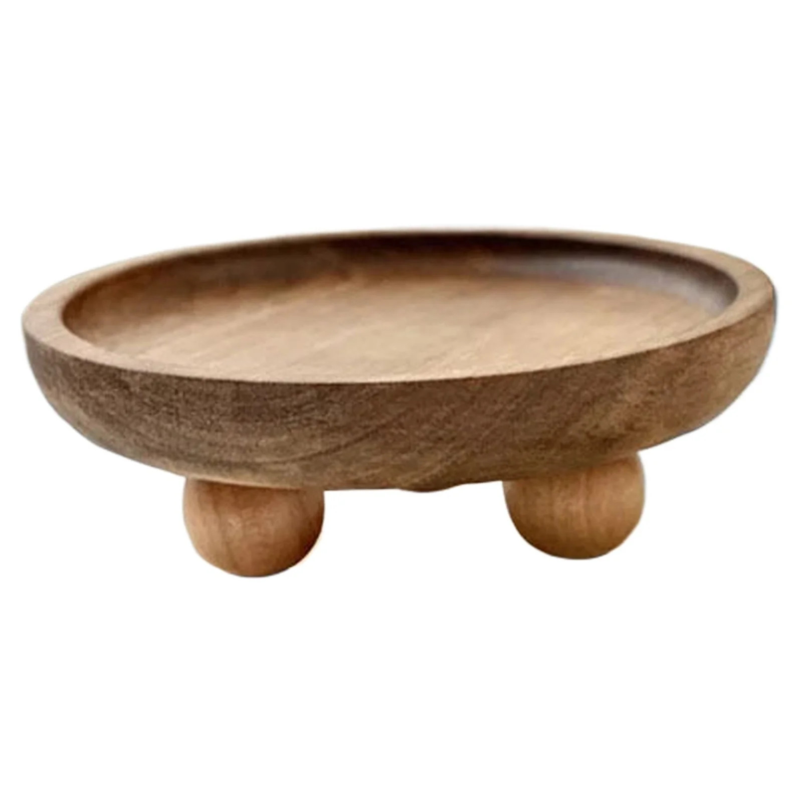 WYQLFSB Small Round Acacia Wood Pedestal Stand Decorative Farmhouse Wood Riser for Display Wooden Stand Soap Tray Candle Holder Kitchen Bathroom Coffee Bar Counter Organizer | Walmart (US)