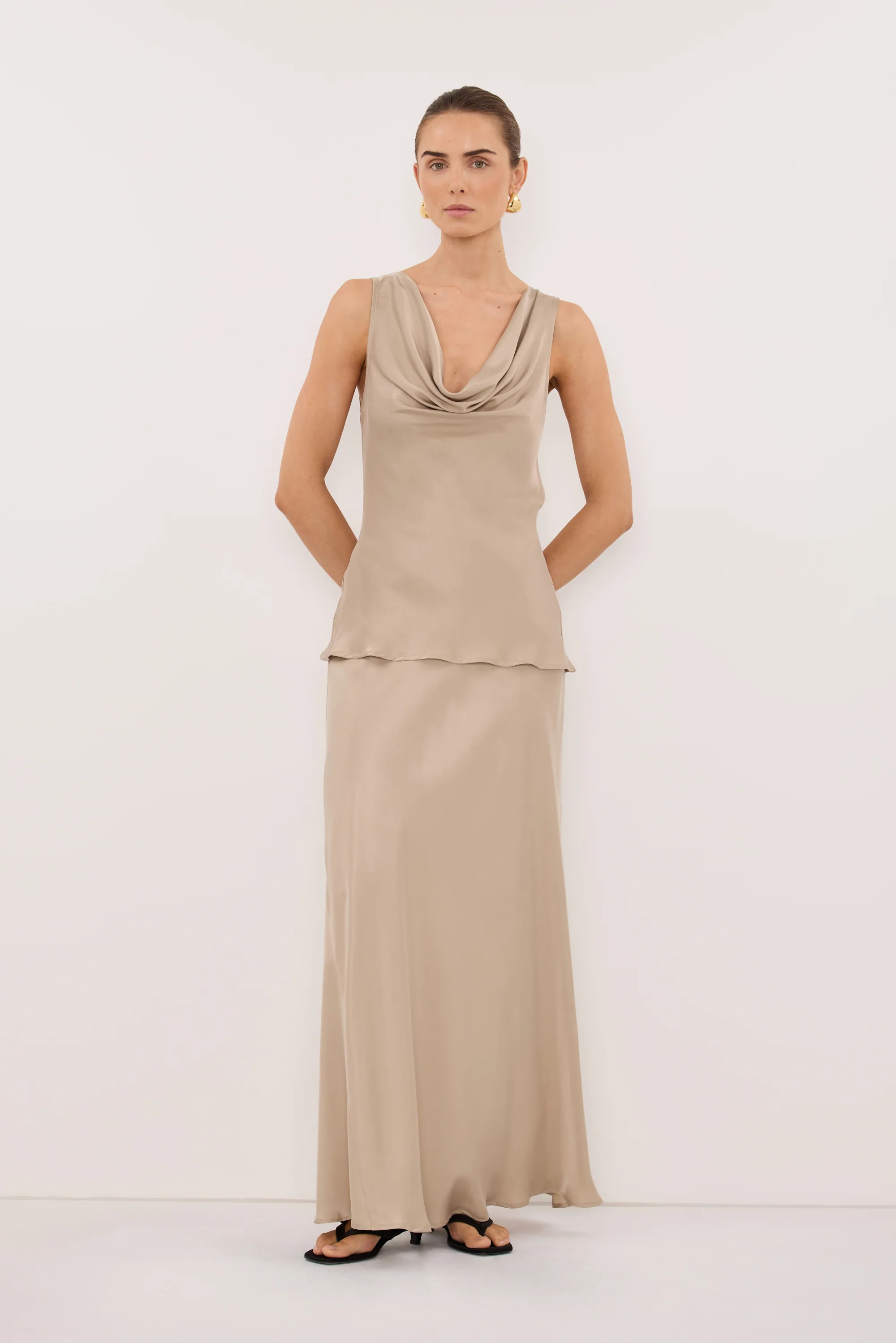 JULIETTE GOLD SILK SKIRT | DISSH