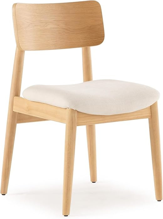 Transformer Table - Solid Wood Round Dining Chairs, Modern Upholstered Dining Chair with Curved B... | Amazon (US)