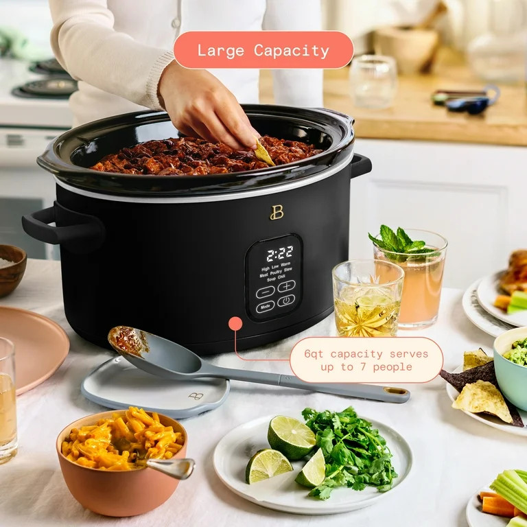 Beautiful 6 Qt Programmable Slow Cooker, Black Sesame by Drew Barrymore | Walmart (US)