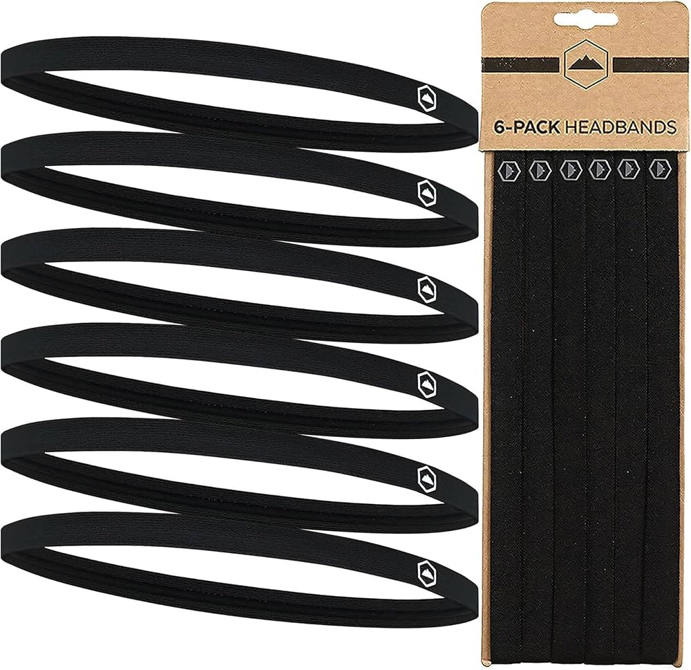 Tough Headwear Thin Elastic Headbands for Men - Sports Hair Head Band for Women & Men - Non Slip ... | Amazon (US)