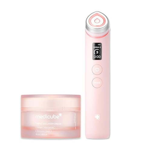 medicube Plump Up the Glow Device Duo: Booster Pro Pink and Triple Collagen Cream | For Firmer-Looking, Plumper Looking Skin | Hydrating but Lightweight Moisturizer | Korean Skincare | Amazon (US)
