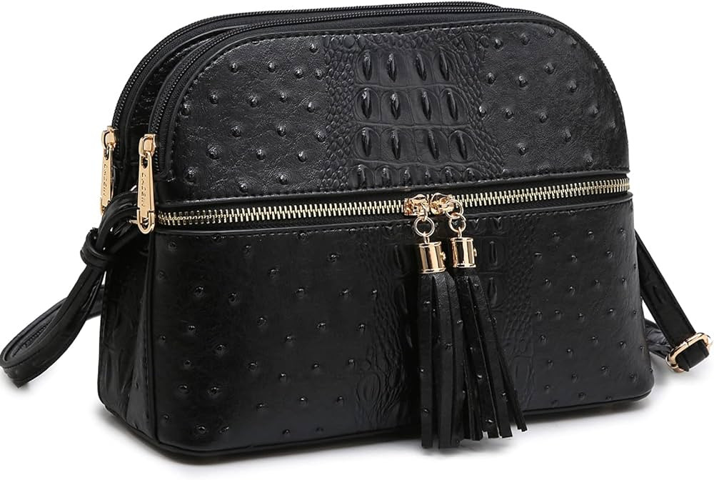 Dasein Women Tassel Zipper Pocket Crossbody Bag Shoulder Purse Fashion Travel Bag with Multi Pock... | Amazon (US)