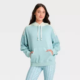 Women's Active Patch Knit Hooded Sweatshirt - JoyLab\u2122 Light Blue M | Target