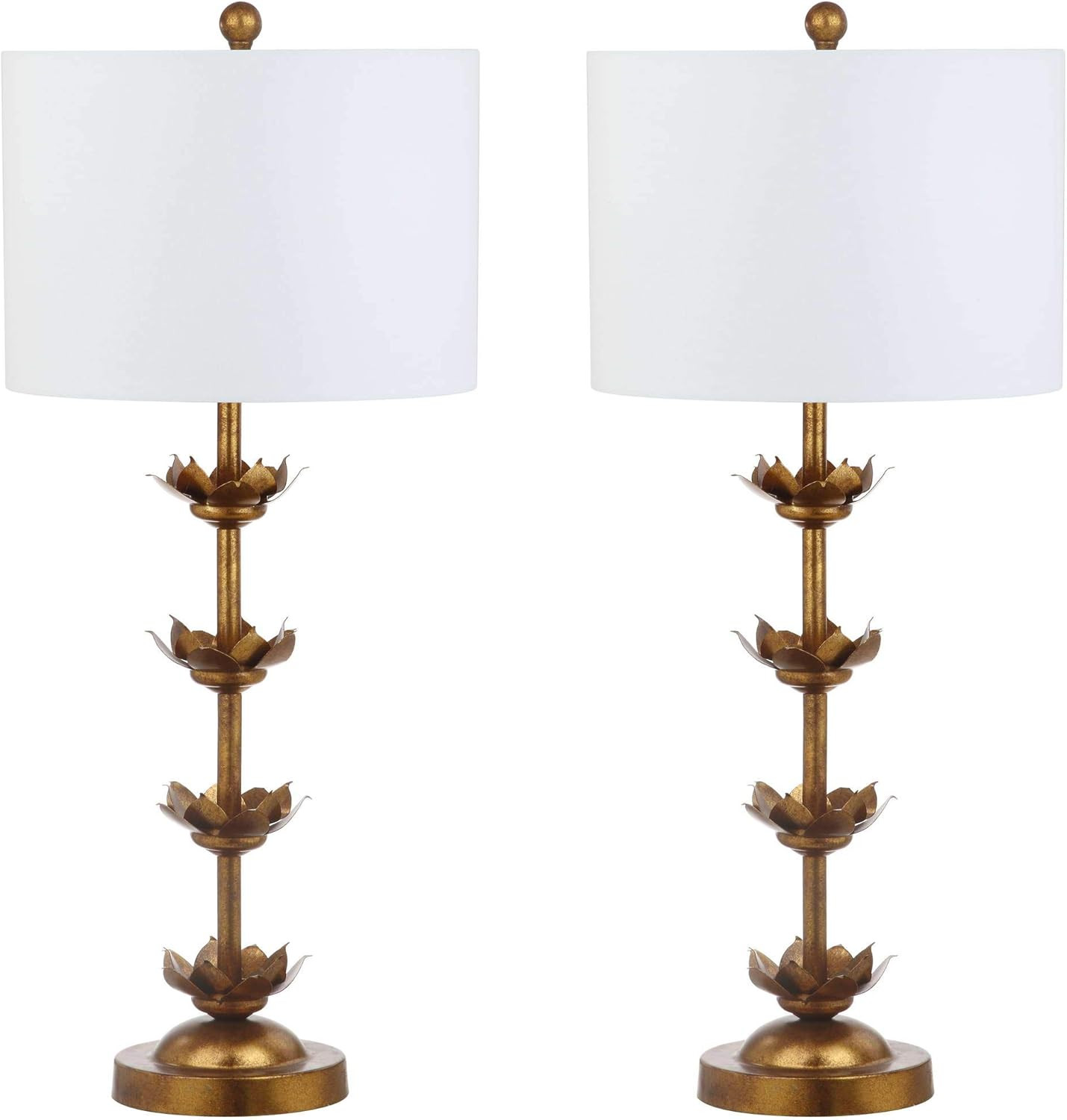 Safavieh TBL4016A-SET2 Lighting Collection Lani Leaf 32" Antique Gold Table Lamp | Amazon (US)