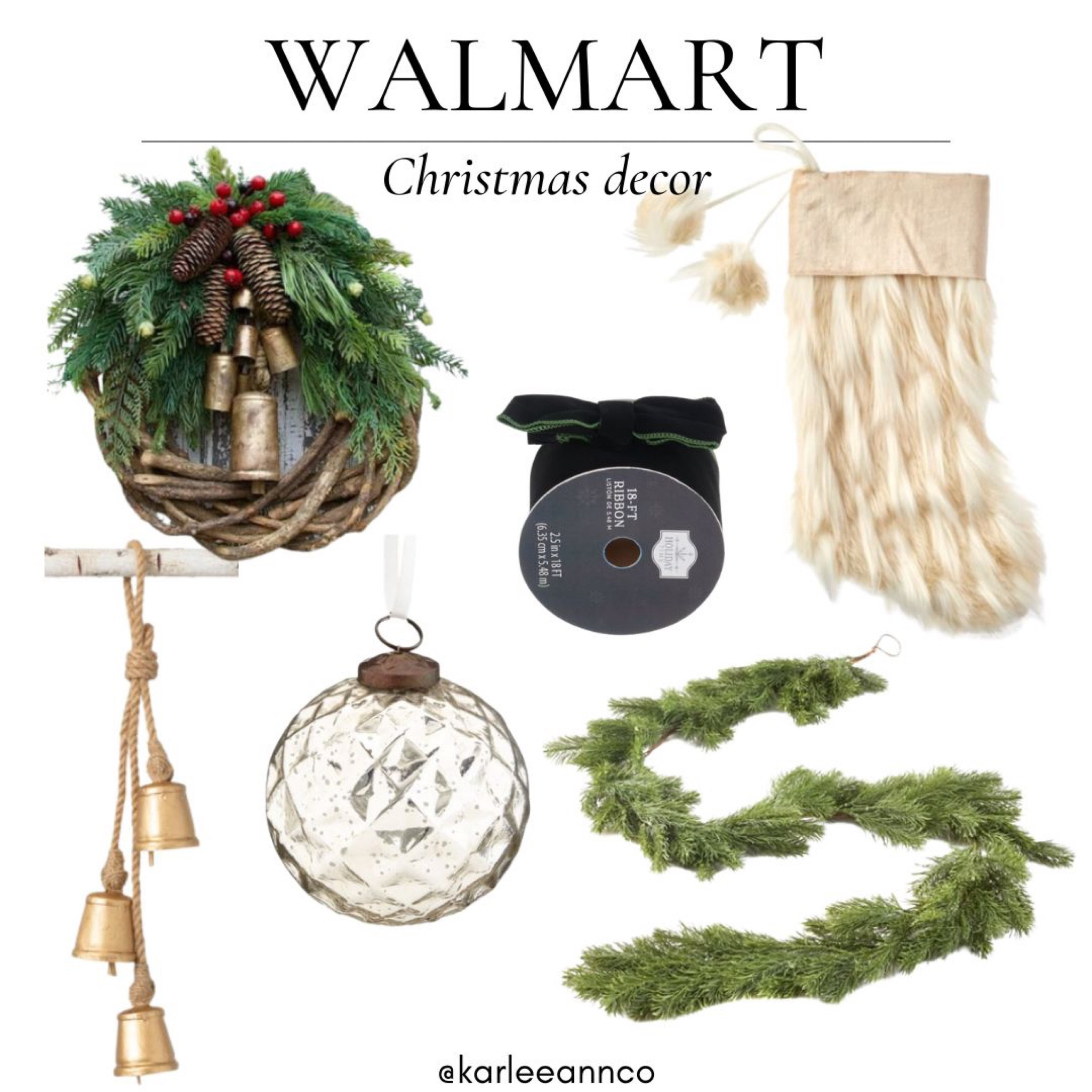 Neutral Christmas decor from Walmart!

Stockings, ribbon, wreath, Christmas tree ornaments, garland, faux greenery, bells

#LTKSeasonal #LTKHoliday #LTKhome