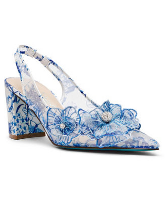 Women's Petra Flower Applique Slingback Pumps | Macy's
