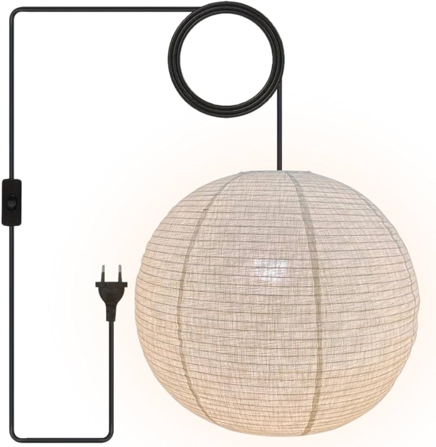 Nogy Pendant Light Fixture - Hanging Light - Off White Linen Pendant Light Large Linen Lantern - ... | Amazon (US)
