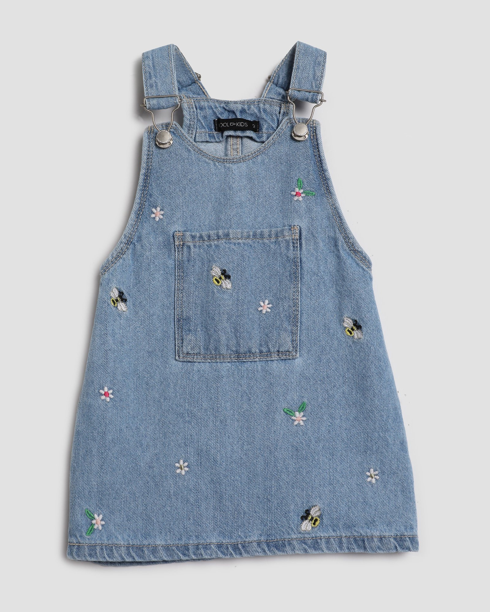 Salopete jeans infantil abelha e flor 1-4A denim claro | Pool by Riachuelo | Riachuelo (BR)