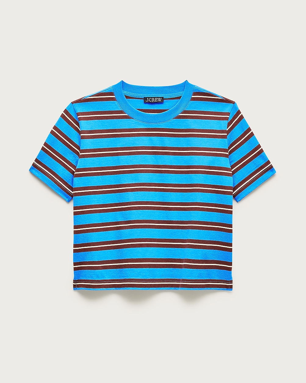 Boyfriend jersey relaxed cropped T-shirt in stripe | J. Crew US