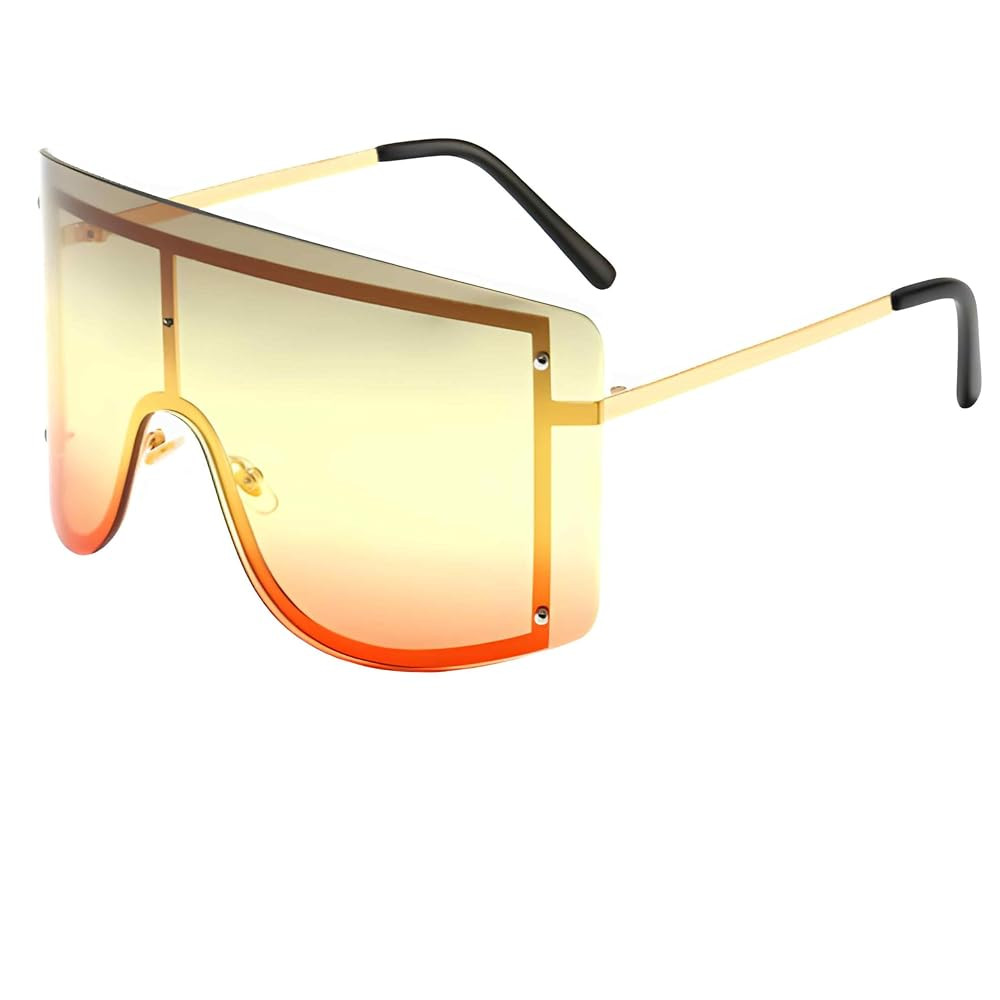 Oversized Gradient Shield Sunglasses – UV400 Protection, Futuristic Full-Coverage Design | Amazon (US)