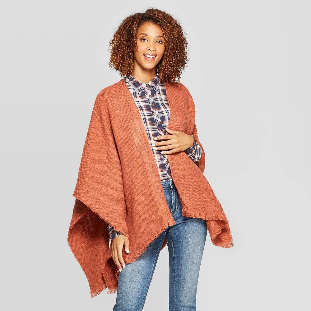 Women's Ruana Kimono Jacket - Universal Thread Orange One Size | Target