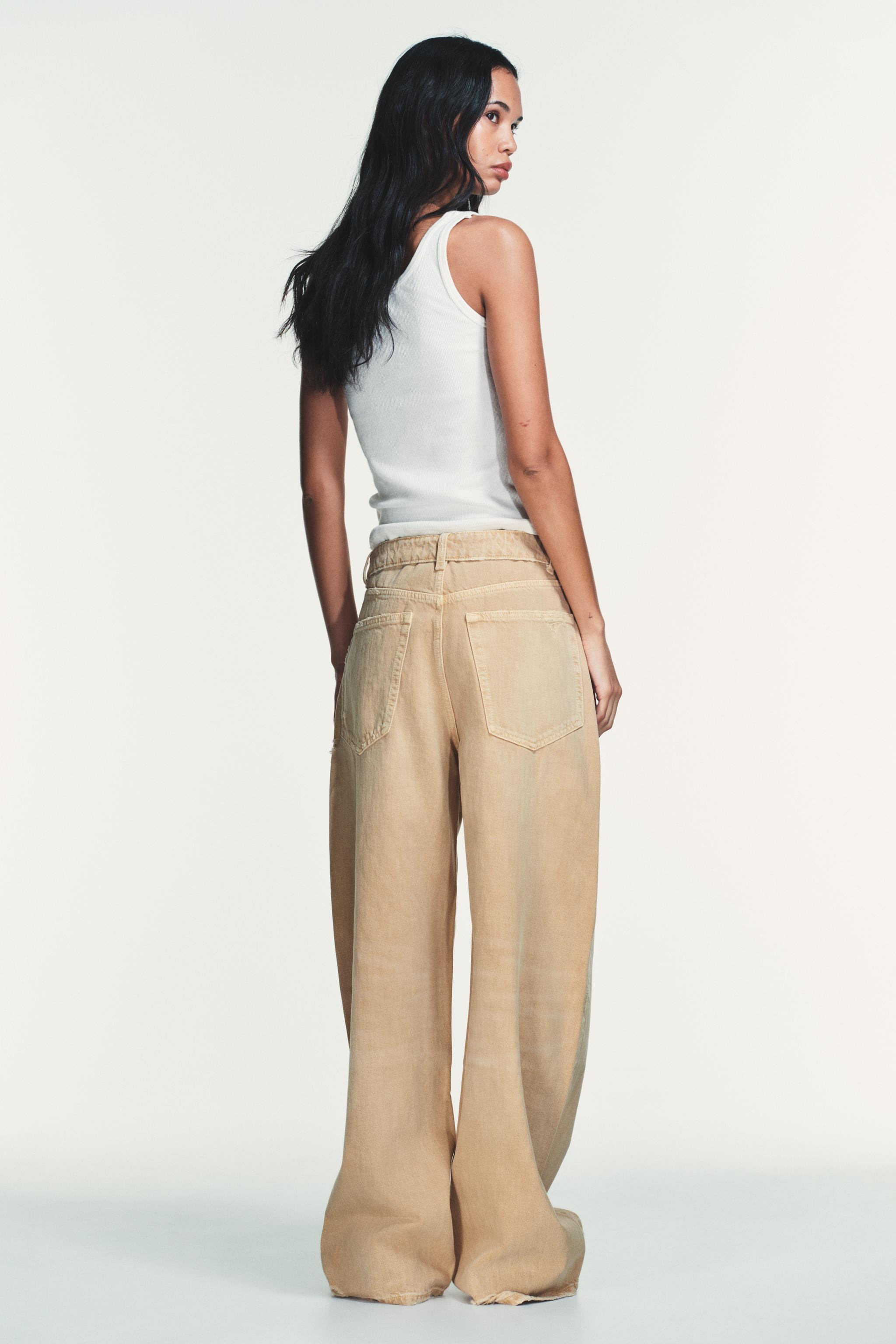 TRF MID-WAIST FOLDED WAIST JEANS | Zara UK