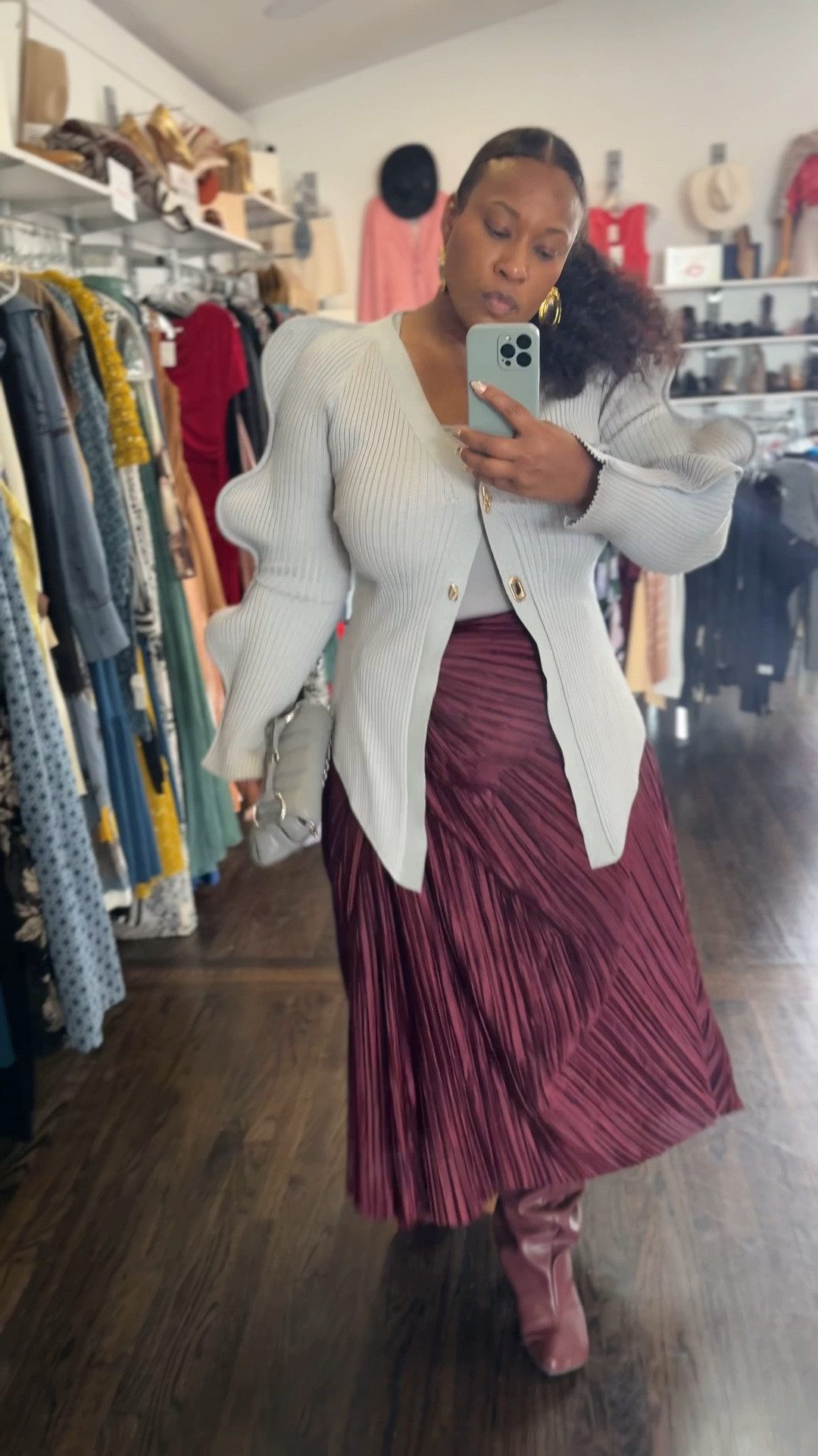 Burgundy and grey is one of my favorite color combinations!!!!! Texture on texture for a bit of drama!

#LTKMidsize #LTKPlusSize #LTKStyleTip
