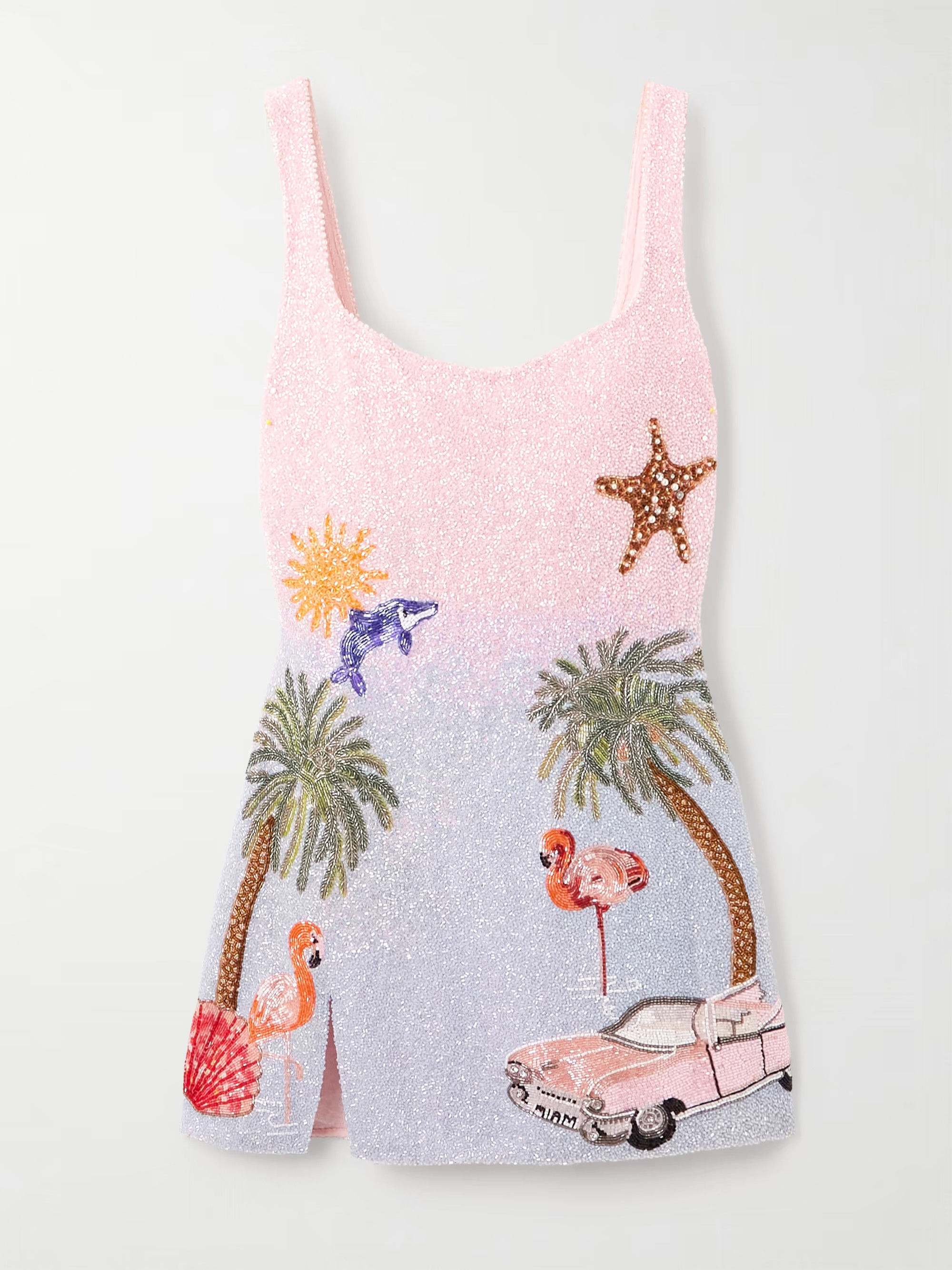 Miami embellished beaded tulle mini dress | NET-A-PORTER (UK & EU)