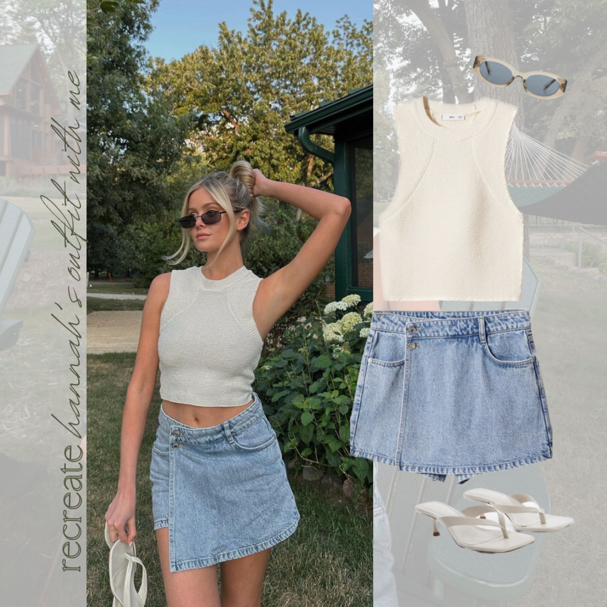Recreating Influencers Outfits: Hannah G🤍 Summer outfit, Mango, Denim skort, Outfit inspo

#LTKFind #LTKstyletip