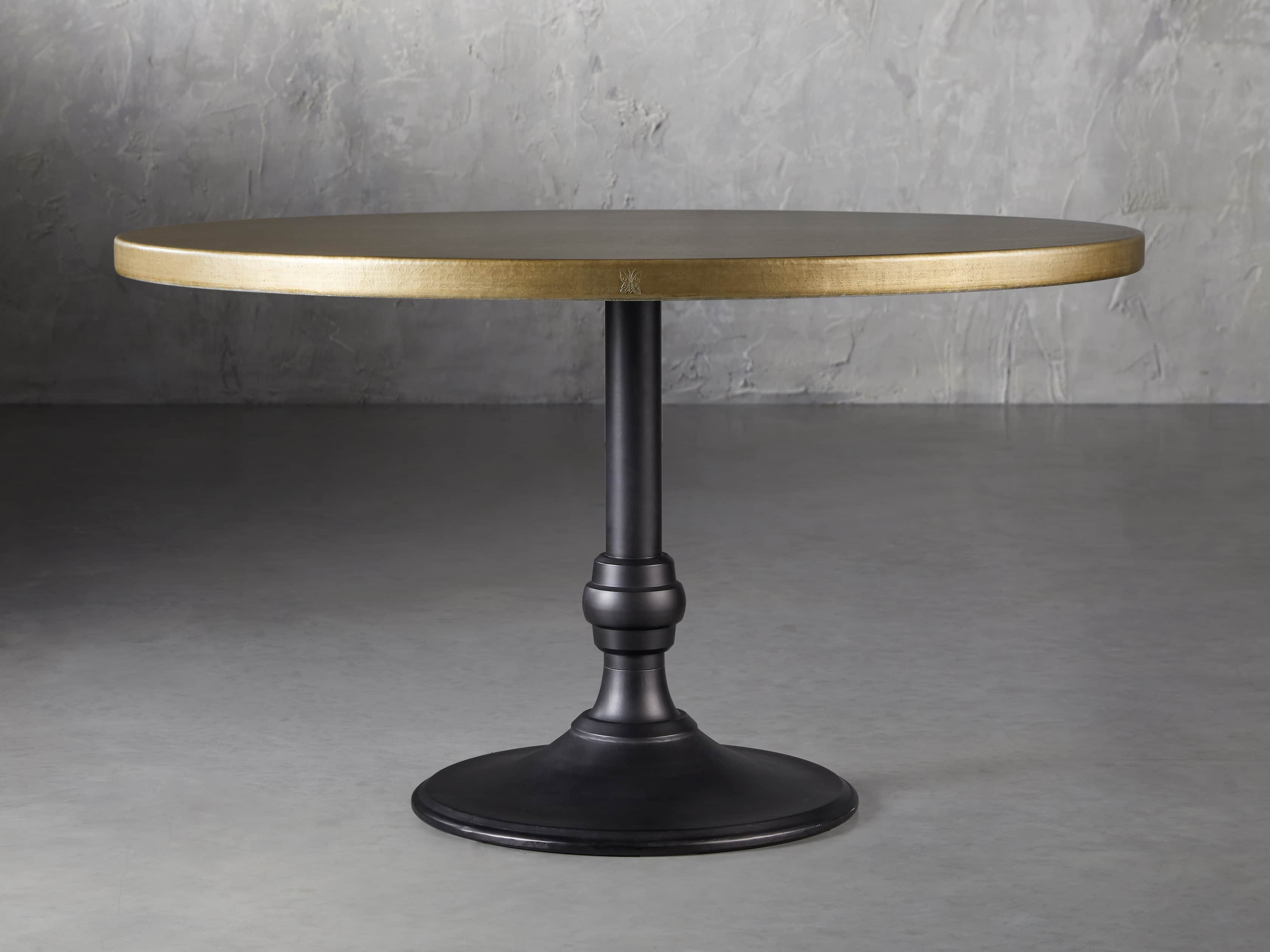 Recycled Metal Dining Table with Wade Black Base | Arhaus
