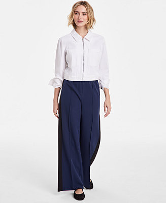 On 34th Women's Mid-Rise Side-Stripe Wide-Leg Pants - Macy's | Macy's