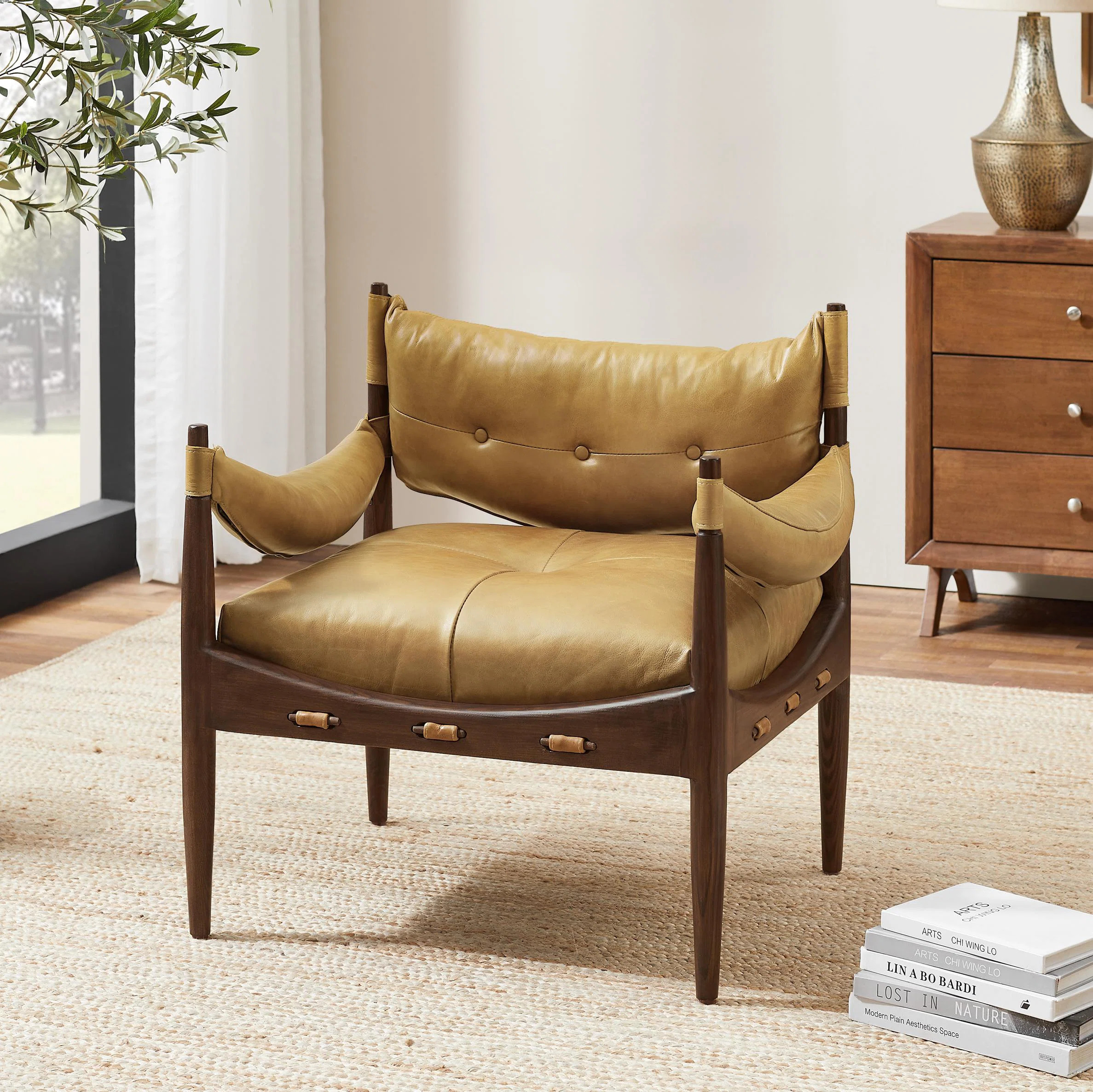 Ramira Top grain Genuine Leather Armchair with tufted button | Wayfair North America