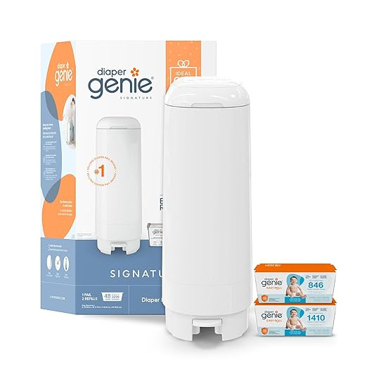 Diaper Genie Signature Gift Set | Includes Easy Roll Refill with 48 Bags | Holds Up to 2256 Newbo... | Amazon (US)