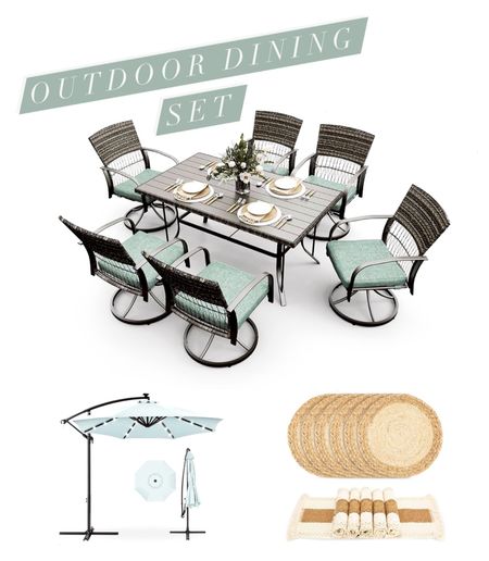 Outdoor dining set, patio furniture, outdoor furniture 

#LTKFamily #LTKSeasonal #LTKHome