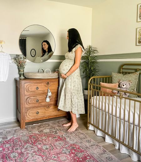 9 months pregnant and postpartum DIY photoshoot with tripod and Bluetooth remote 
Gender neutral nursery
Vintage inspired nursery
Gold crib
Round mirror 


#LTKhome #LTKbaby #LTKbump