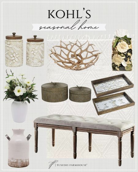 Kohl’s - Seasonal Home 

New arrivals! Kohl’s has really delivered some great pieces this week!

Seasonal, home decor, summer, spring, bench, bowls, trays, canister, vases

#LTKSeasonal #LTKHome