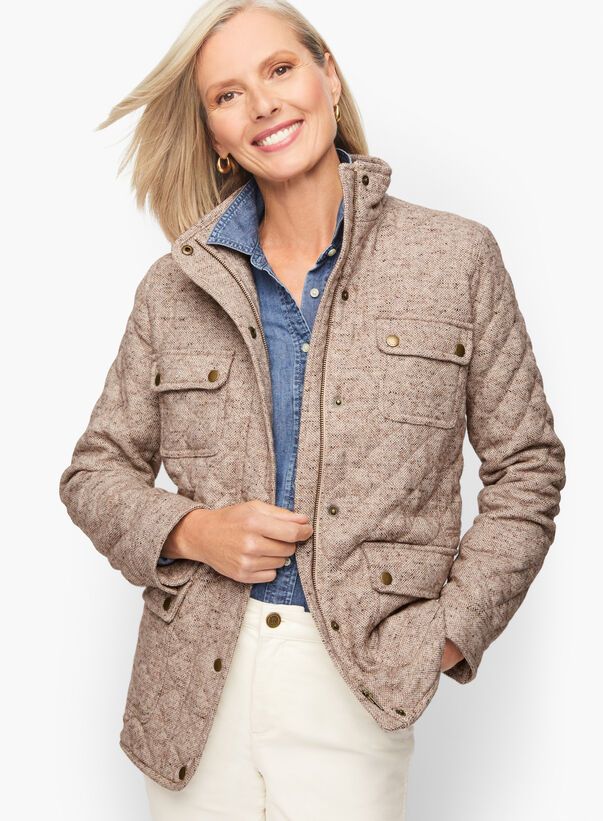 Quilted Wool Donegal Jacket | Talbots