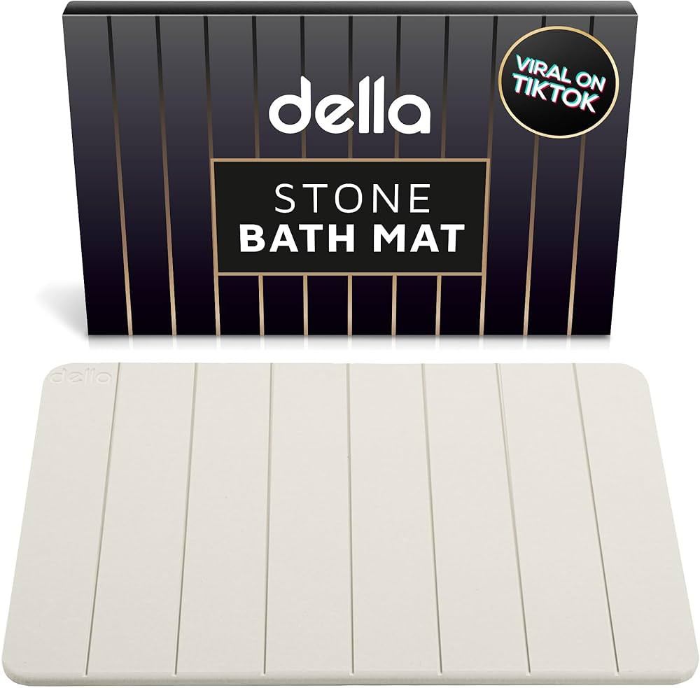 Della Premium Stone Bath Mat - Super Absorbent Diatomaceous Earth Shower Mat - Quick Drying Baths... | Amazon (US)