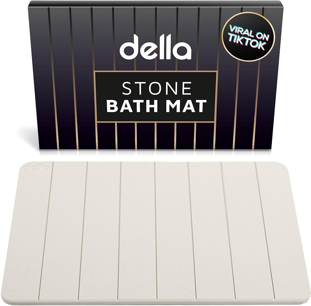 Della Premium Stone Bath Mat - Super Absorbent Diatomaceous Earth Shower Mat - Quick Drying Baths... | Amazon (US)