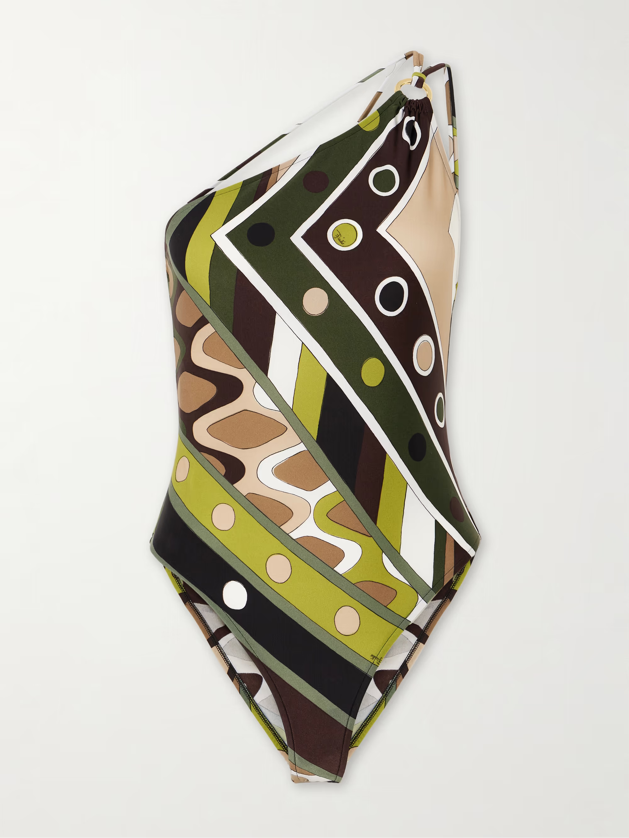 One-shoulder embellished printed swimsuit | NET-A-PORTER (US)
