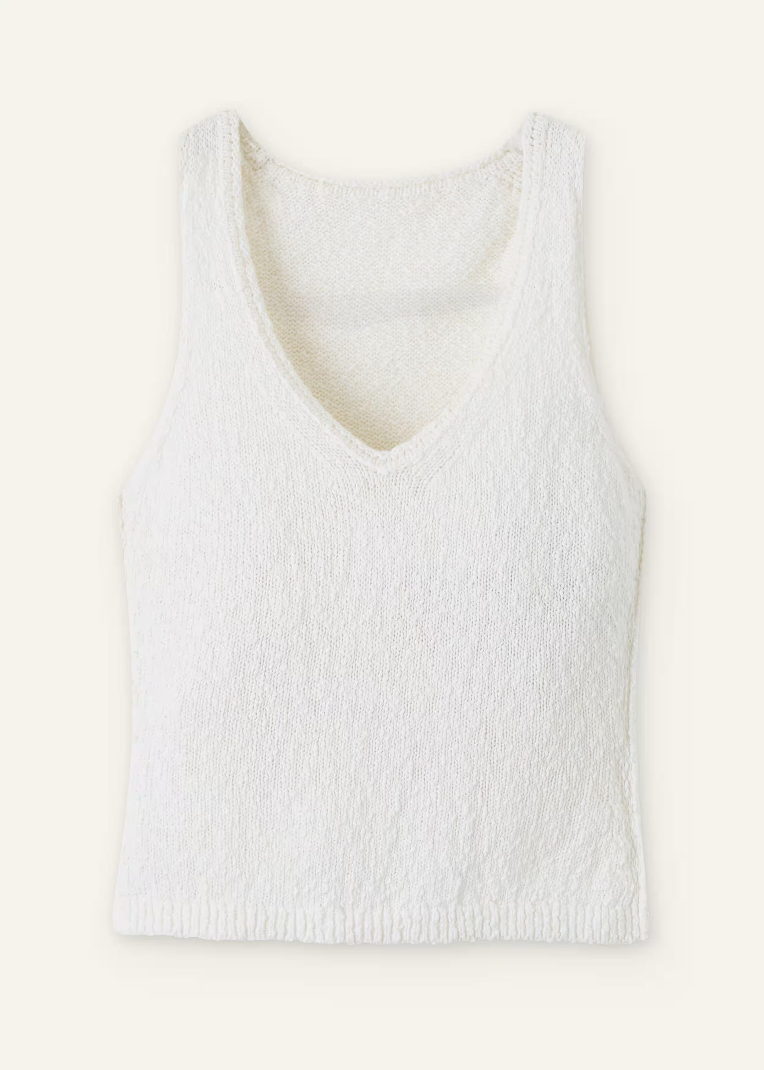 Women's White Bouclé V-Neck Vest  | ME+EM | ME+EM Global (Excluding US)