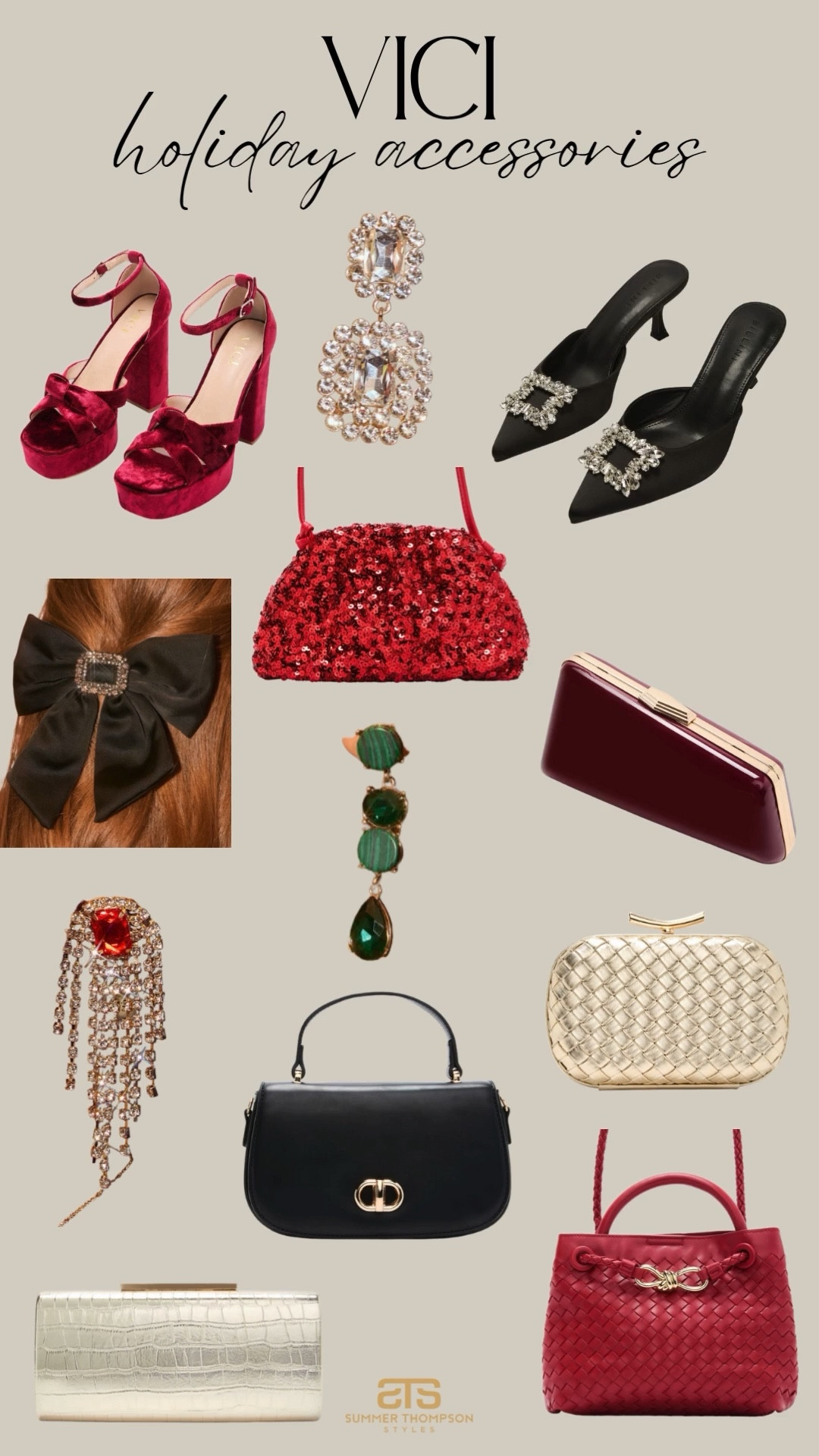 Love these holiday accessories! 

Handbag. Purse. Earrings. Trending. Velvet. Rhinestone. Sequins. Holiday. Christmas. Hair bow  

#LTKHoliday #LTKFindsUnder50 #LTKFindsUnder100