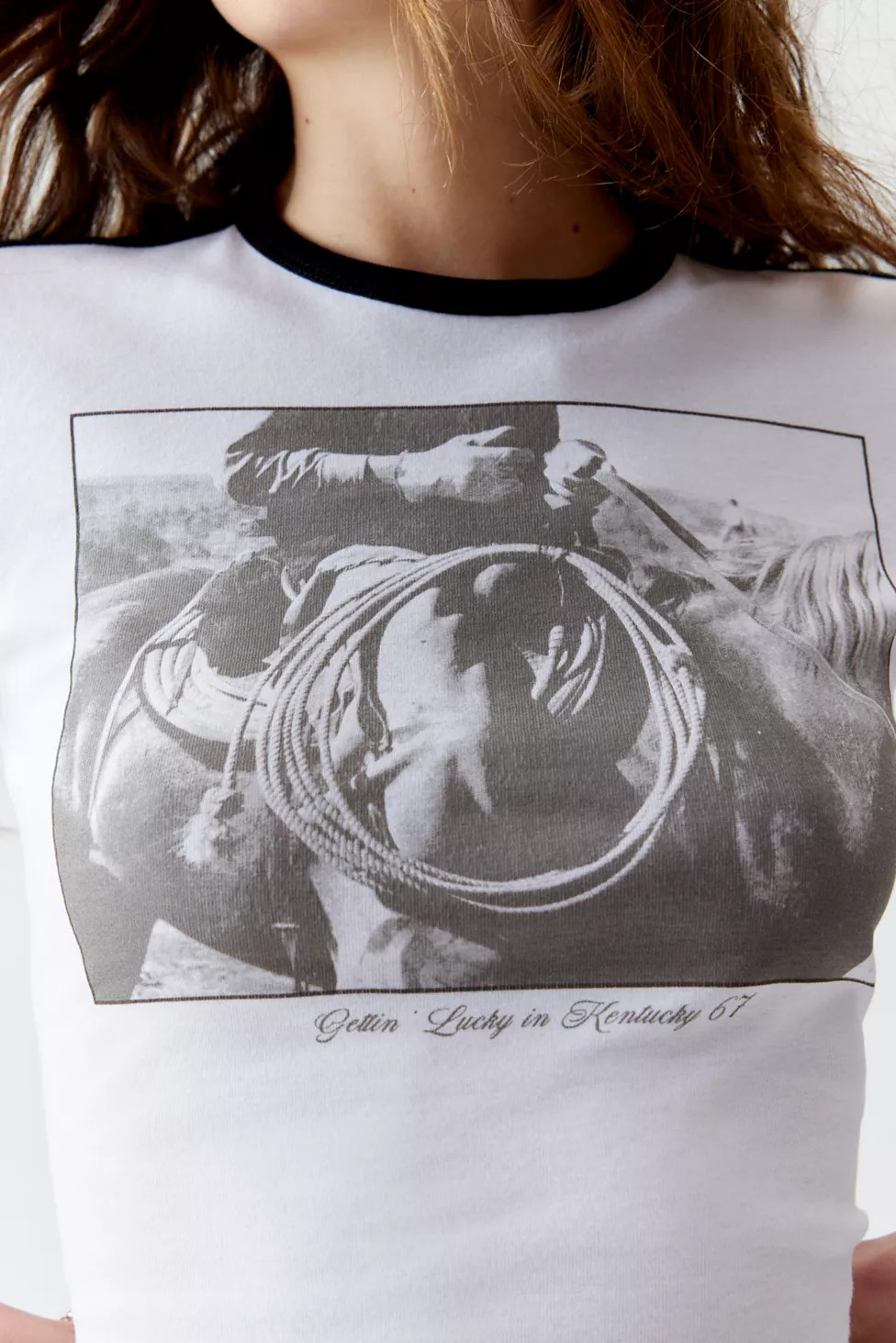 Cowboy Photoreal Ringer Baby Tee | Urban Outfitters (US and RoW)