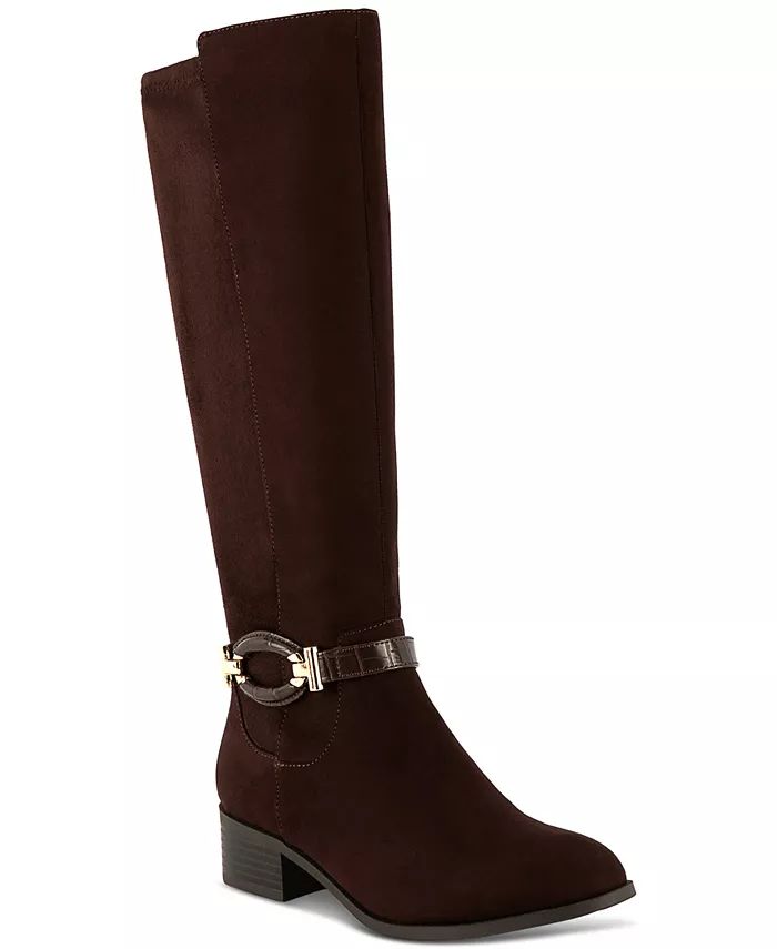 Stanell Buckled Riding Boots, Created for Macy's | Macy's