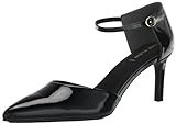 Anne Klein Women's Rook Buckle Kitten Heel, Black Patent, 8.5 M | Amazon (US)