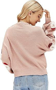 Lesmart Womens Ugly Christmas Sweater Funny Santa Funny Xmas Holiday Party Knitted Pullover | Amazon (US)