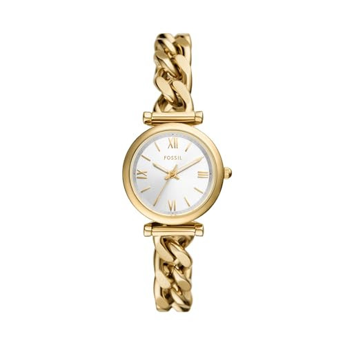 Fossil Women's Carlie Mini Quartz Stainless Steel Three-Hand Dainty Gold Watch, Model ES5329 | Amazon (US)