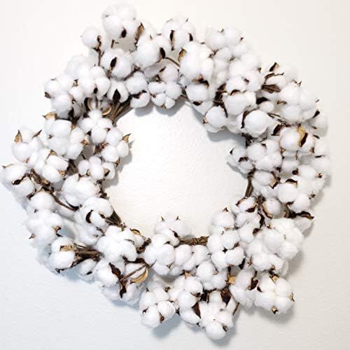 Amazon.com: Arca Cotton Wreath for Front Door Year Round - 22 Inch Farmhouse Wall Decor Cotton Fa... | Amazon (US)