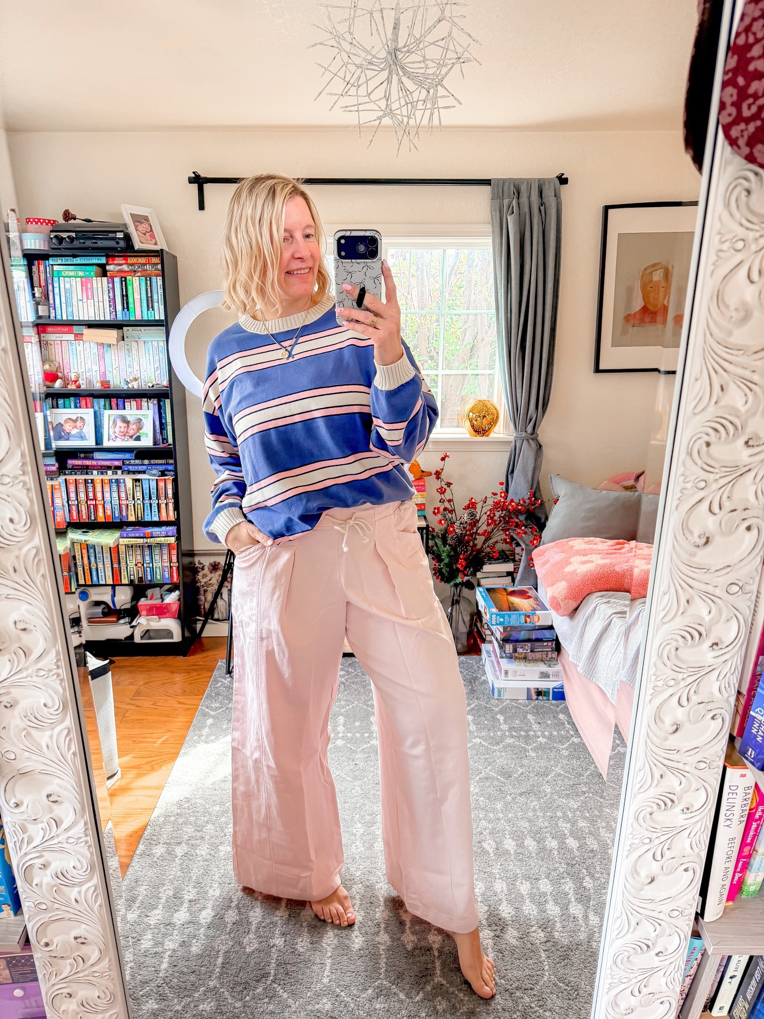 Wide leg pants that feel like soft and comfy, yes please for the summer. 

top large 
pants large long 



#LTKOver40 #LTKTall #LTKMidsize