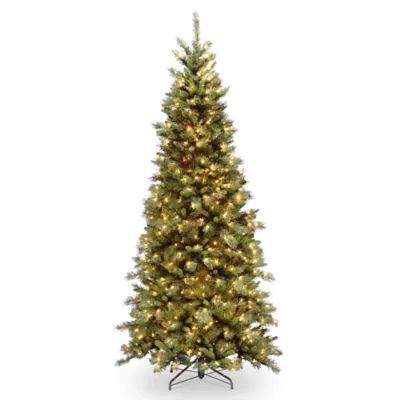National Tree Company 6-1/2-Foot Pre-Lit Tiffany Fir Slim Christmas Tree with Clear Lights | Bed Bath & Beyond