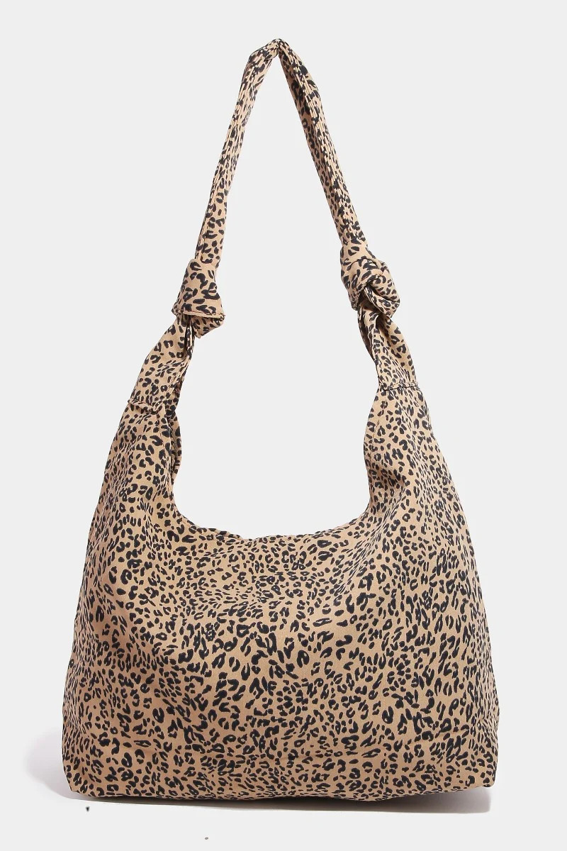Fame Leopard Knotted Strap Shoulder Bag Camel / One Size | Casual Chic Boutique