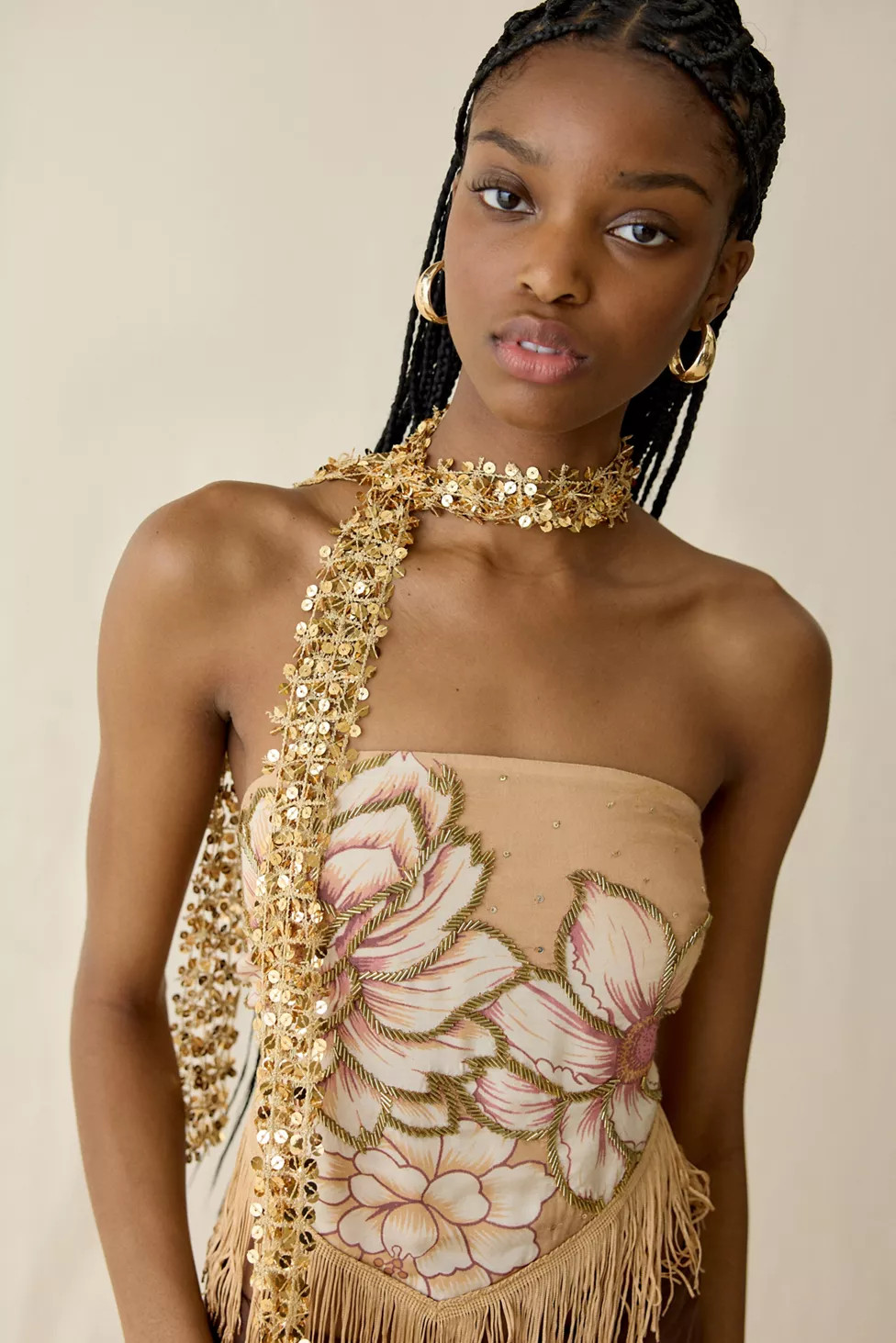 Sequin Net Skinny Wrap Scarf | Urban Outfitters (US and RoW)