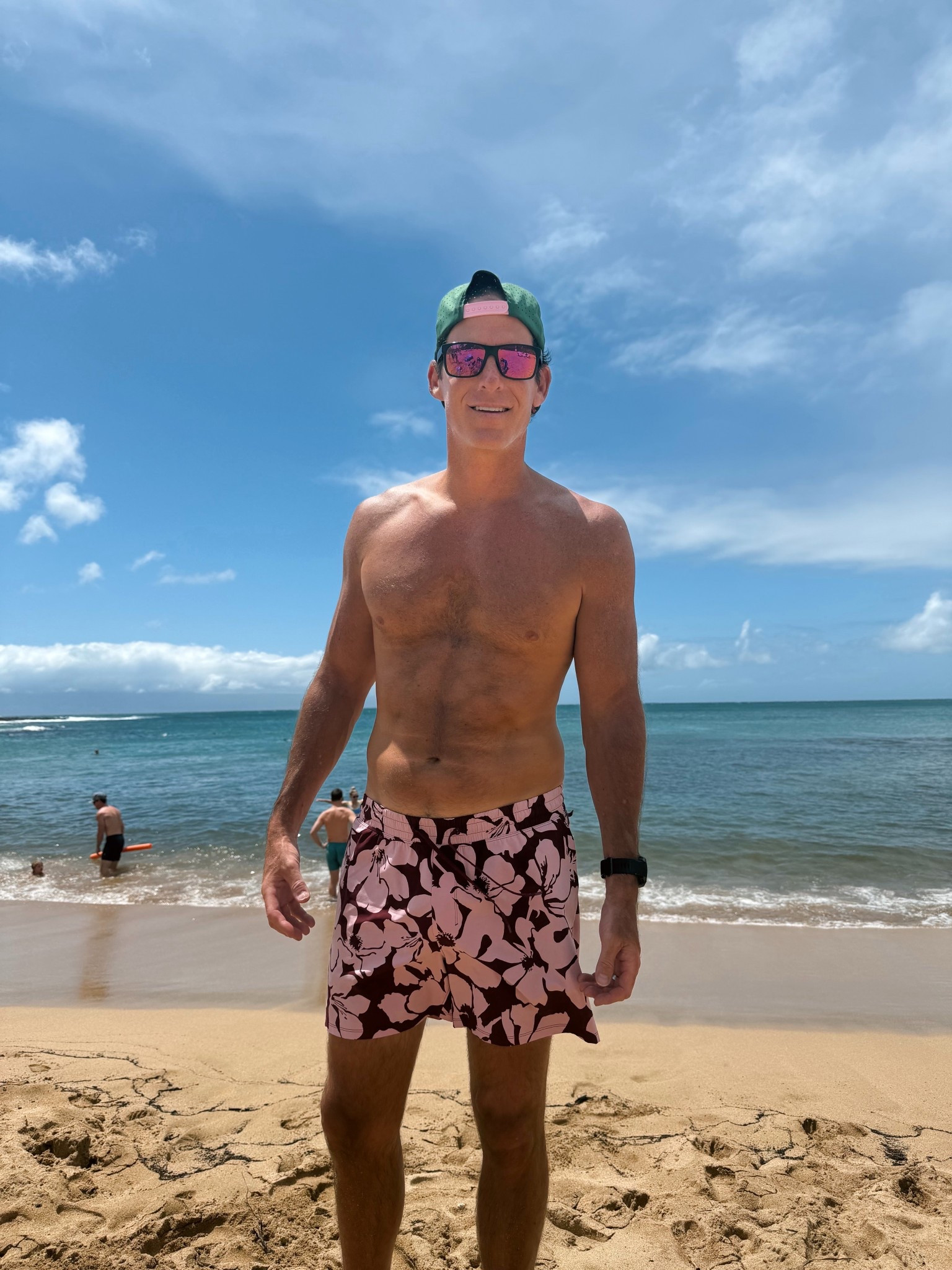 Finally convinced Troy to wear shorter swim shorts and we are both loving it 😍 ! We grabbed these in store here in Maui and then went online and bought the green leopard pair too! They have 10 colors/prints. 

#LTKSwim #LTKTravel #LTKMens