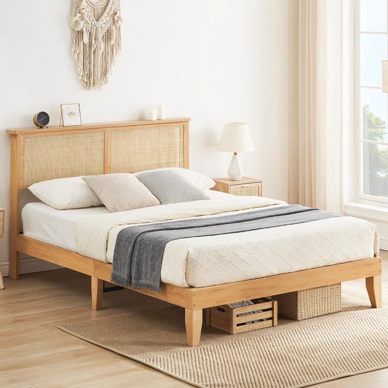 Stavern Mid Century Natural Platform Bed | Wayfair North America
